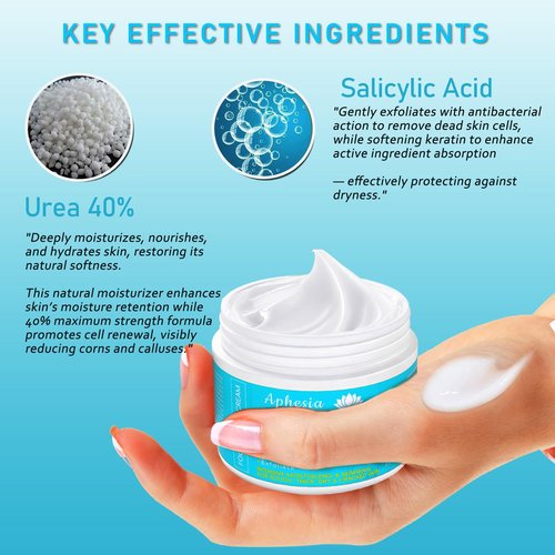 Urea Cream 40% Maximum Strength with Vitamin E & Salicylic Acid - Foot Cream for Winter Dry Cracked Heels - Intense Moisturizer for Hands, Feet & Body - Callus Remover - Lightweight Non-Greasy Formula