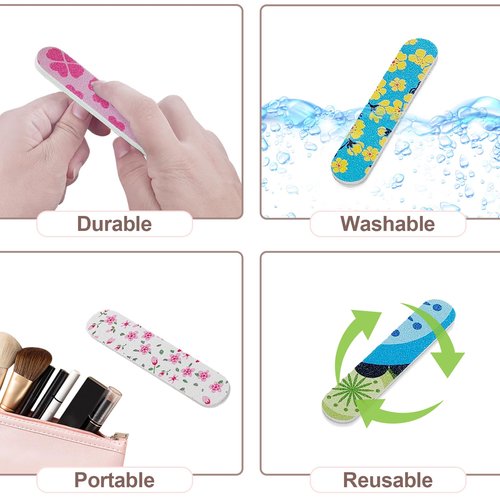 Mini Nail Files, Colorful Emery Boards for Nails Double Sided 180 Grit Emory, Gifts Bulk Fingernails Manicure Tools Shaping Buffing Smoothing Filers Cute 3.5” (100 Pcs Colorful 180 Grit 3.6 in)