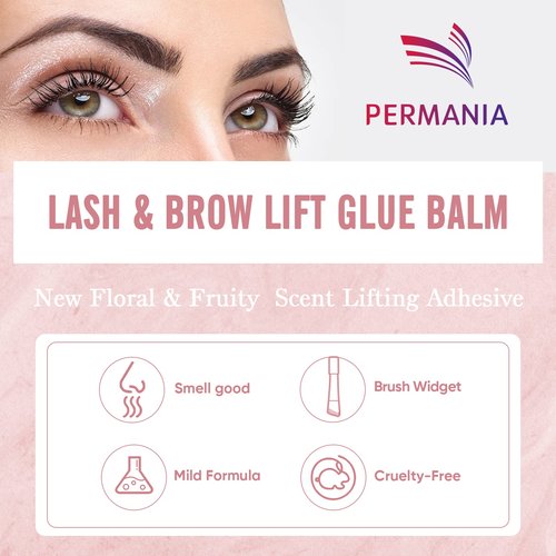 PERMANIA Lash Lift Balm Glue, New Eyelash Lifting Adhesive，0.35oz/10g Lash Lift Glue Strong Viscosity and Water Solubility for Lash Perm Kit (Rose)