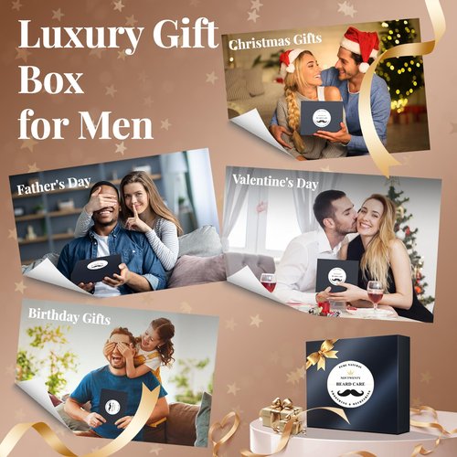 NOVTWENTY Beard Growth Kit - 7 Pc Kit, Includes Wash, Oil, Conditioner, Balm, Comb, Gift Box Set for Men