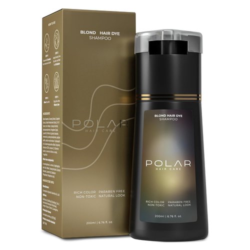 Polar Haircare Blonde Coloring Shampoo - Vegan Ammonia-Free Formula for Gray Hair | Unisex Semi-Permanent Color