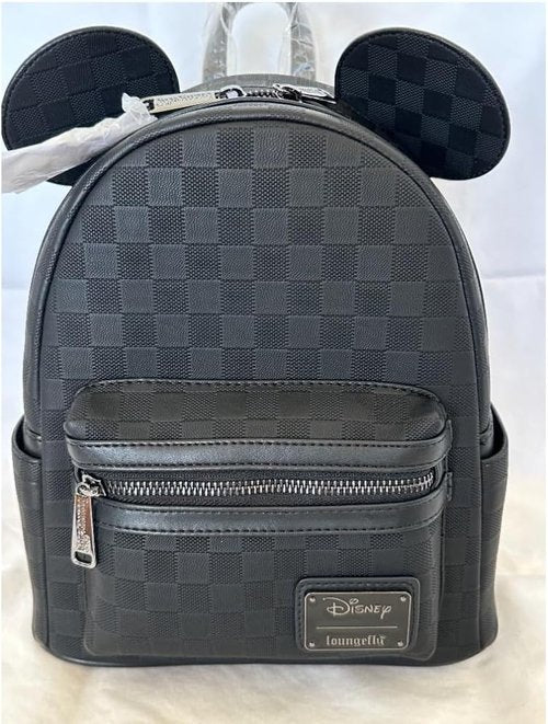 Loungefly Mickey Mouse Mini Backpack - Stylish Checkered Texture Design for Everyday Use