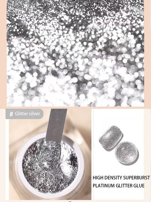 Gorvalin 3 Boxes Metal Glitter Gel Nail Polish, 3D Gold Silver Rose Gold Nail Art Painted Liner Nail Gel Polish Holographic Chrome Sparkle Glitter Nail Polish for Salon Home Nail Art DIY