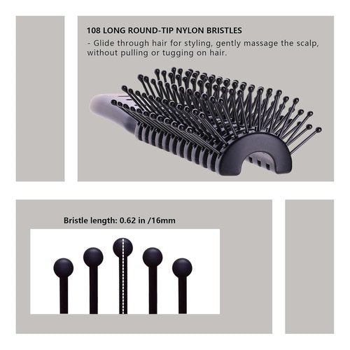PERFEHAIR Vented Hair Brush - Lightweight Detangling & Quick Blow Drying for Fine & Medium Hair