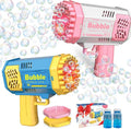 LUSJNGE Bubble Gun - 40-Hole Light Up Bubble Machine with 2 Refill Bottles | Perfect Party Favors for Kids 1-8