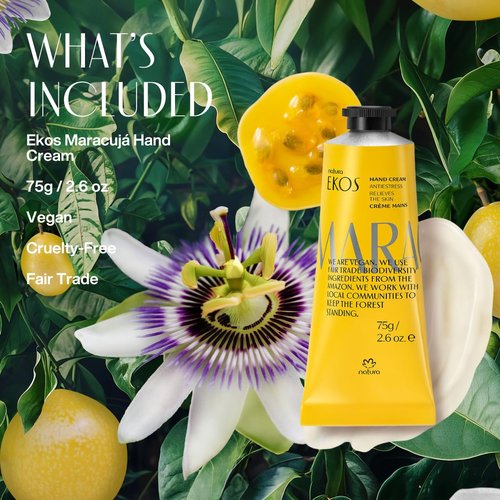 Natura Passion Fruit Hand Cream - Fast Absorbing Calming Balm for 24-Hour Hydration | 2.6oz (75g)