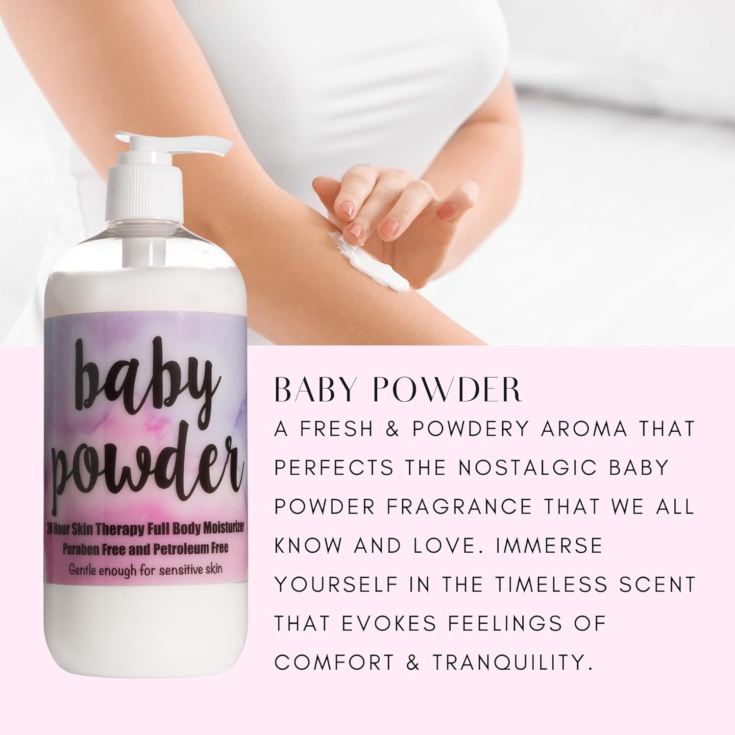 The Lotion Company 24 Hour Skin Therapy Lotion - Baby Powder Scent | 16 Fl Oz