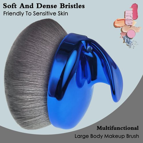 Extra Large Body Makeup Brush For Self Tanner, Leg Makeup, Bronzer Blend,112mm Oval-Headed Body Kabuki Brush With Ergonomic Grip Provides More Even Application, Face& Back Makeup Brush, Wet&Dry Use
