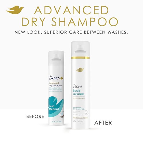 Dove Advanced Dry Shampoo - Fresh Coconut Formula for Clean, Revived Hair | 7.3 oz