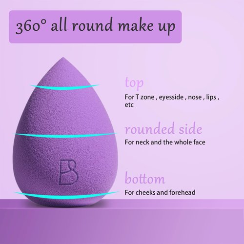 BS-MALL Makeup Sponge Set 6 Pcs – Premium for Flawless Foundation, Powder & Blush Application