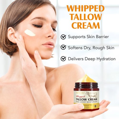 Meifenla Beef Tallow for Skin, Tallow and Honey Cream Natural Tallow Face Moisturizer,Hydrating Beef Tallow Balm Deeply Moisturizing for Face & Body Skin Care