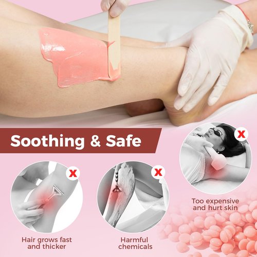 Keethem 2.5lb Wax Beads, Hard Wax Beads for Coarse Hair Removal and Sensitive Skin- Waxing Beads for Women Men - Hard Wax Recommended for Full Body Bikini Brazilian Waxing (Rose)