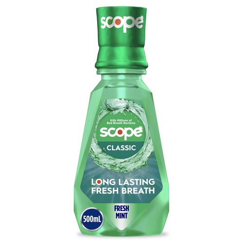 Crest Scope Classic Mouthwash, Original Formula, 500 Ml, 4 Count