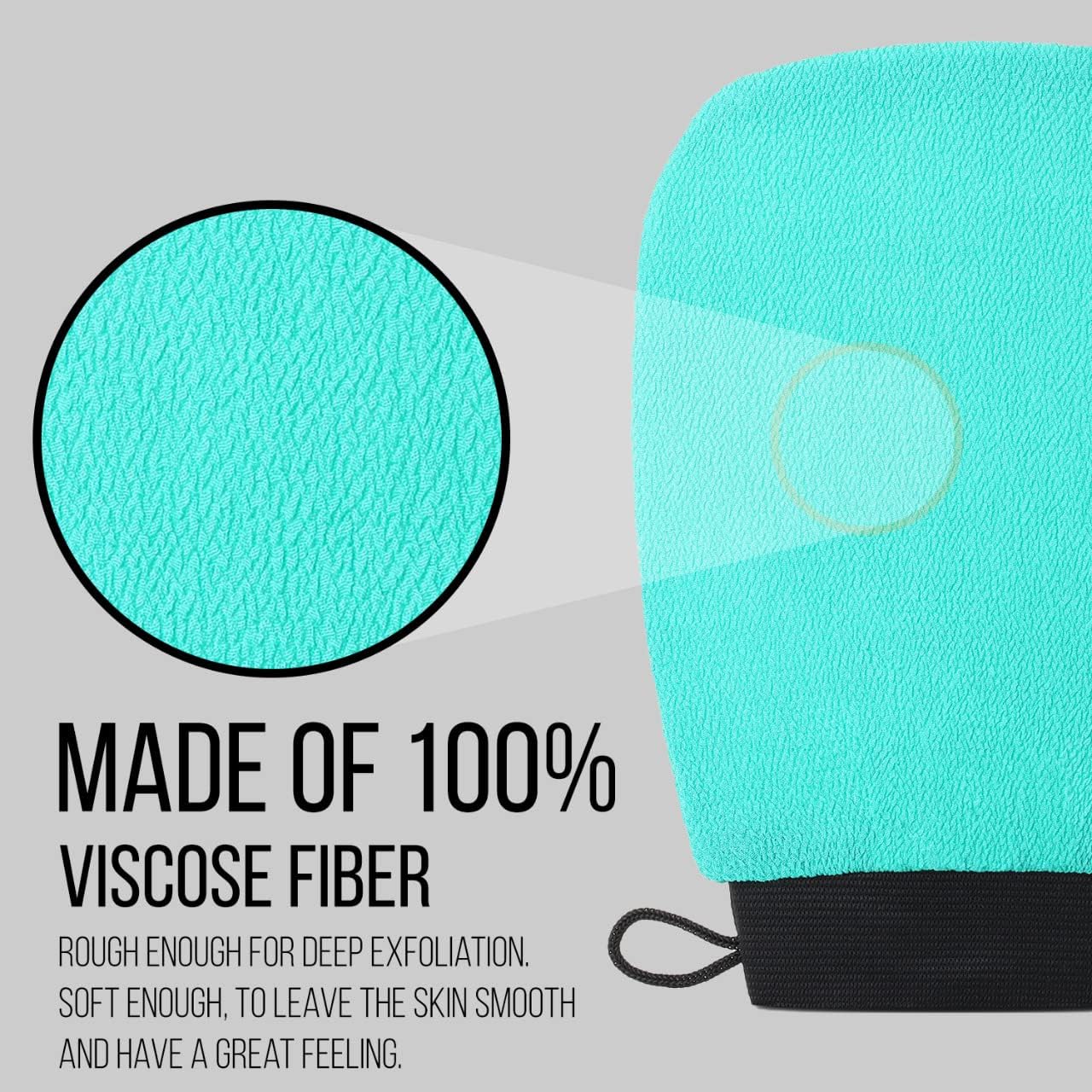 Valitic Exfoliating Glove Body Scrubber - Korean Style Dead Skin Remover & Shower Exfoliator | Turquoise Pair