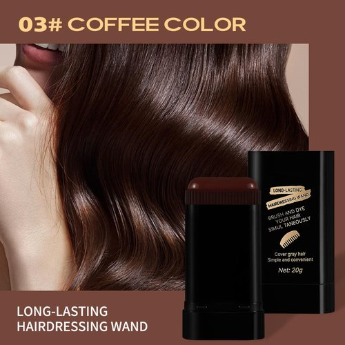 Glo7 Hair Dye Concealer Stick - Instant Gray Root Coverage | Waterproof & Long-Lasting (Brownish Black)