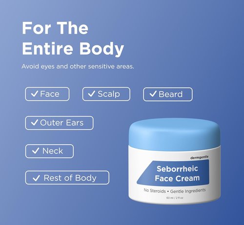 Seborrheic Dermatitis Face Cream by [Brand Name] - Hydrating & Barrier-Supporting Formula with MCT Oil & Squalane - Gentle Moisturizer for Face, Scalp & Body