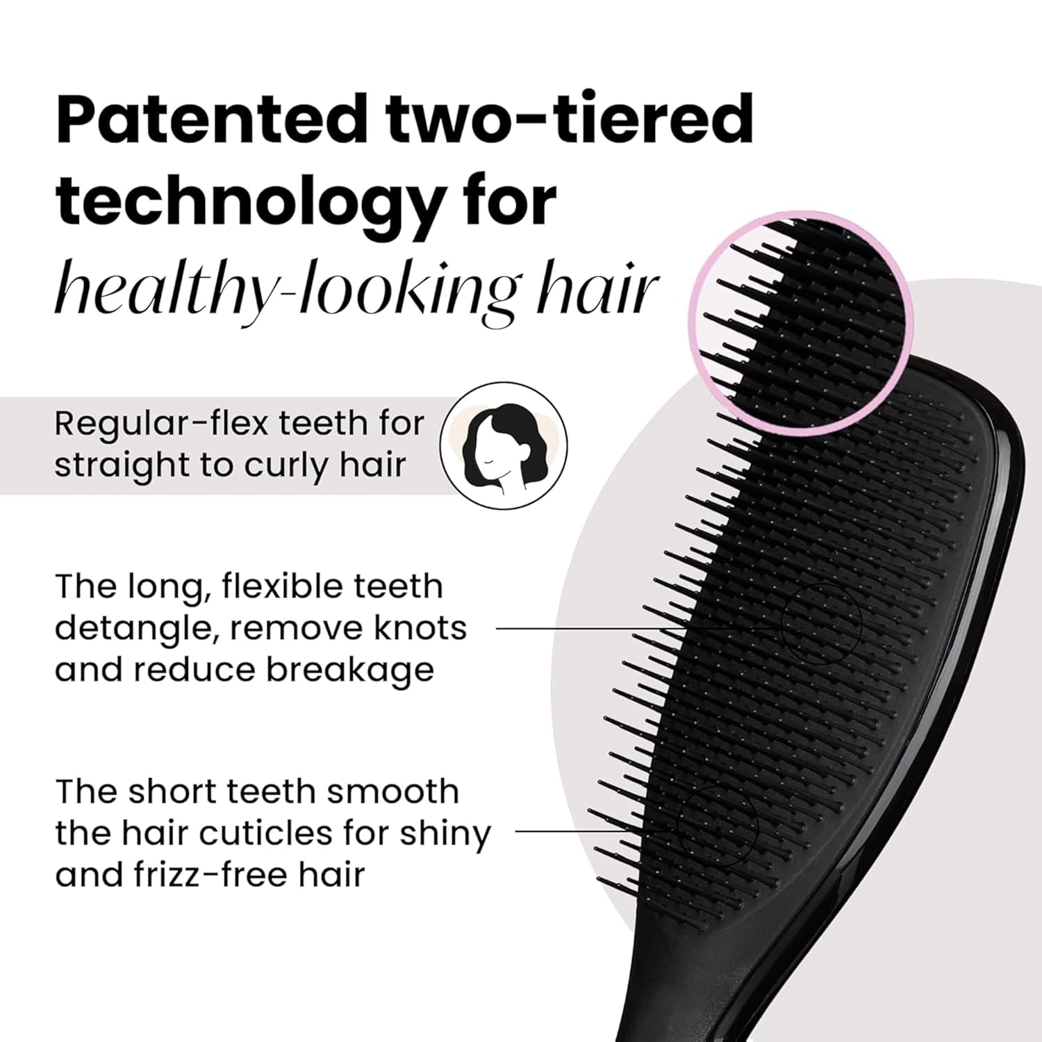 TANGLE TEEZER The Wet Detangler Brush - Liquorice Black for All Hair Types | Unisex Adult
