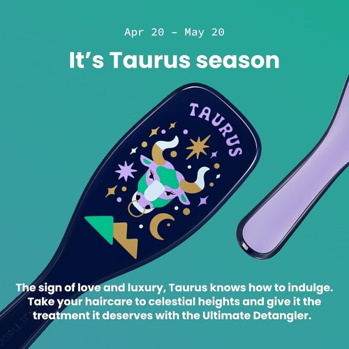 Tangle Teezer Zodiac Ultimate Detangler Hairbrush - Reduces Breakage & Eliminates Knots for All Hair Types | Taurus