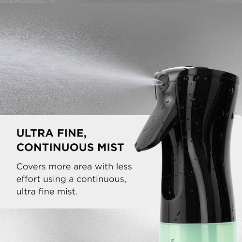 Style Factor Edge Booster Mist Spray Bottle - Continuous Ultra Fine Mist for Hair & More | 10.1oz Aqua Green