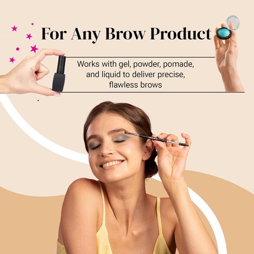 KESHIMA Eyebrow Brush Duo - Premium Angled Brush & Spoolie for Precision Eye Makeup Application