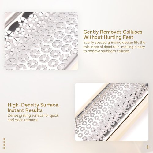 Skiennix Stainless Steel Foot File - Highly Effective Hard Skin Remover for Wet & Dry Feet | White
