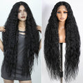 Joedir Hair Super Long Wigs for Women 36 inch Lace Front Wig 5 Inch Middle Parting Synthetic Hair Bohemian Waves (RC1B)