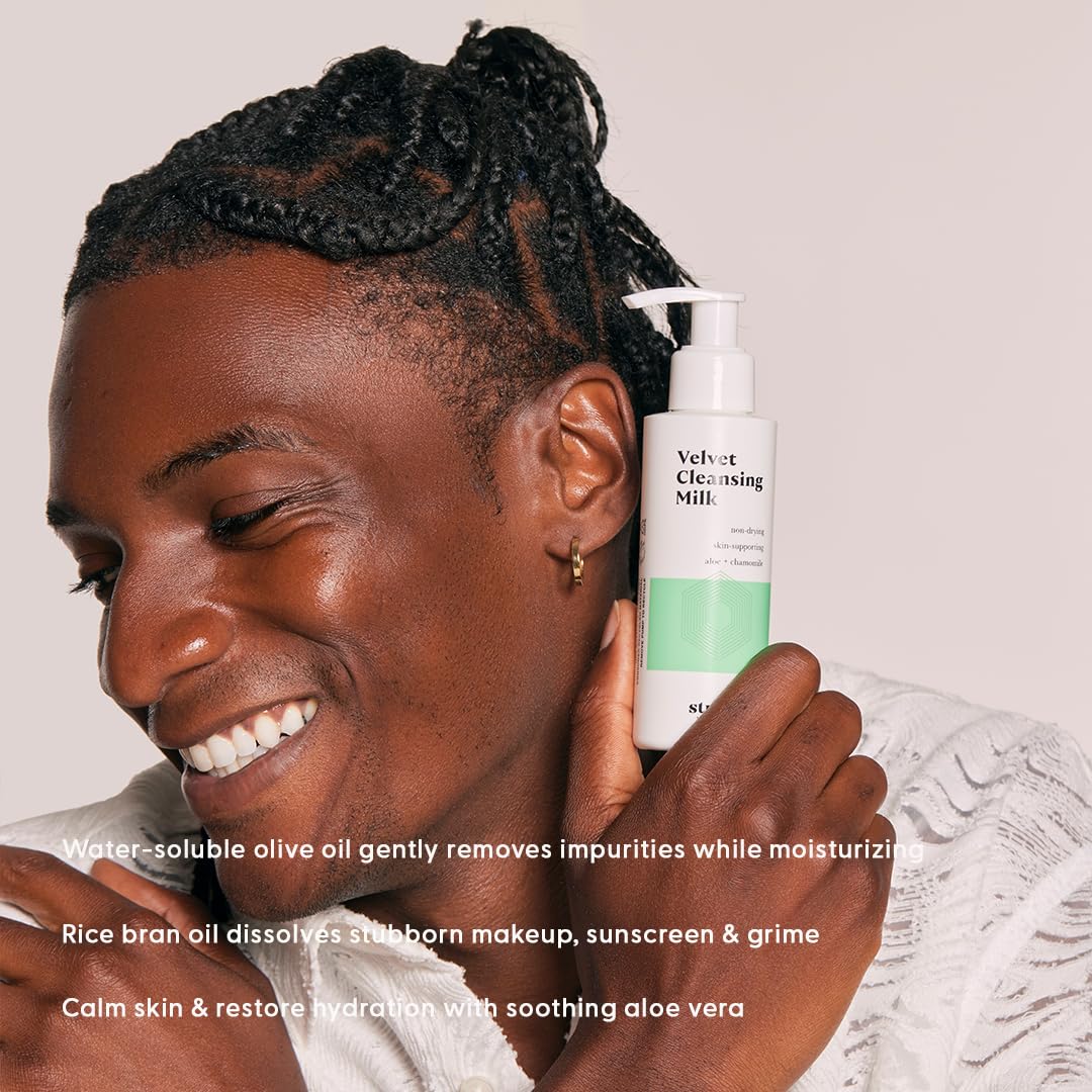 Stratia Velvet Cleansing Milk - Gentle Moisturizing Face Cleanser with Chamomile & Aloe Vera | 4 Fl Oz
