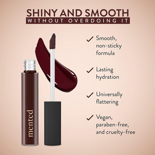 Mented Cosmetics Lip Gloss - Long-Lasting Tinted Lip Balm & Moisturizing Lipstick Topper | Baby Brown, Vegan & Cruelty-Free