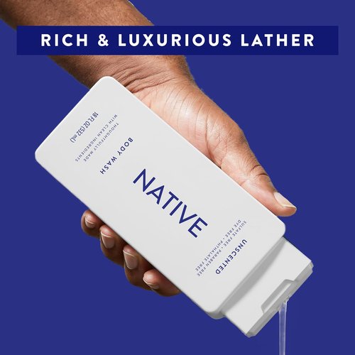 Native Body Wash - Naturally Derived Ingredients for Men & Women | Sulfate, Paraben & Dye Free | Unscented 18 oz
