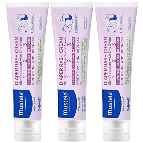 Mustela Baby Diaper Rash Cream - Fragrance-Free Skin Protectant with Zinc Oxide - 98% Natural Ingredients