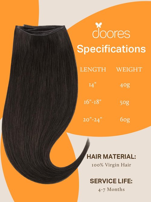 DOORES Genius Sew in Weft Hair Extensions Hand Tied Extensions, 14 Inch Light Dark Brown 40g, Sew in Human Hair Extensions Short