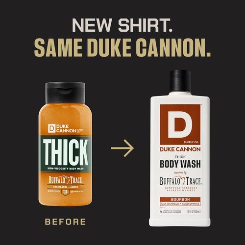 Duke Cannon Supply Co. Thick Body Wash - 3X Thicker, Mineral-Enriched Cleansing Gel - Big American Bourbon (18 oz)