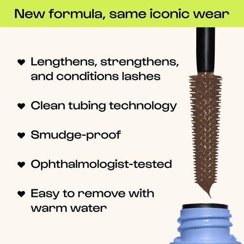 Alleyoop Tubing Mascara Brown - Long-Lasting, Smudge-Proof Formula with Biotin & Peptides | 4 mL Mini Size