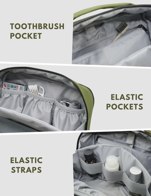 Oaque Large Hanging Travel Toiletry Bag for Men Women, 6L Dopp Kit Wide Open Cosmetic Makeup Bag Water-resistant Bathroom Shower Bags for Toiletries, Grooming, Shaving Organizer Bag