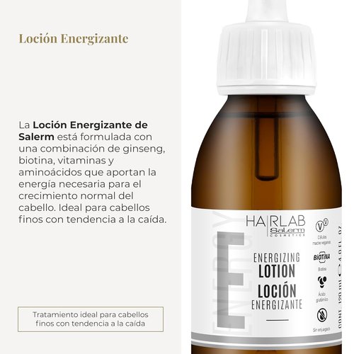 Salerm Hairlab Energizing Lotion - Clinically Tested Hair Strengthener | 4 Ounce Size