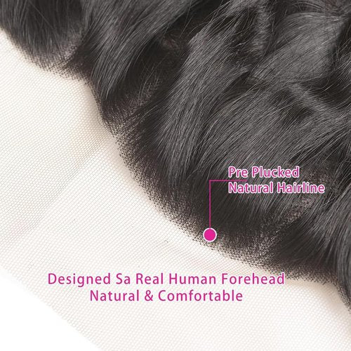 13x4 Lace Frontal Straight Closure Ear To Ear 22 inch HD Lace Closure 100% Remy Human Hair Closure Natural Black 180% Density (13x4 Straight, 22 Inch)