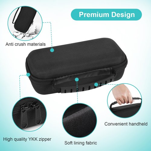 SLODE Hard Travel Case for Philips Norelco OneBlade QP2520 QP2530 QP2724 QP2834 QP2620 QP2630 QP1924 with Handle,Carrying Bag for Hybrid Electric Trimmer and Shaver (Black)