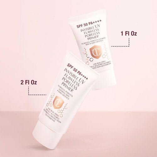 Charlotte Tilbury Invisible UV Flawless Makeup Primer - SPF 50 Poreless Face Primer with Hyaluronic Acid
