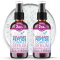 Eva Naturals Multi Peptide Face Serum – Anti Aging Collagen Peptides for Plump & Firm Skin Elasticity, Wrinkle & Fine Line Renewal, Fragrance Free Firming Facial Skincare - 2 oz 2 Pack