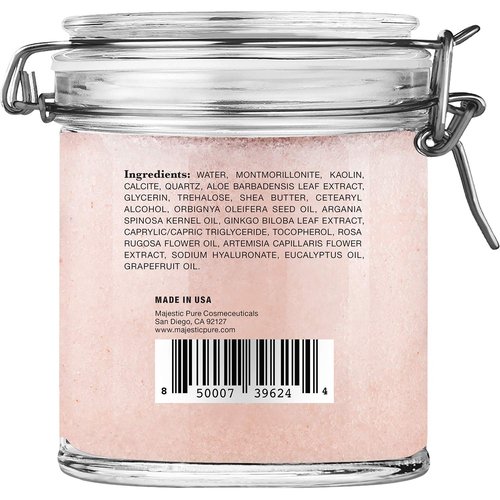Majestic Pure Himalayan Clay Mud Mask for Face and Body Exfoliating and Facial Acne Fighting Mask - Reduces Appearance of Pores, 10 oz
