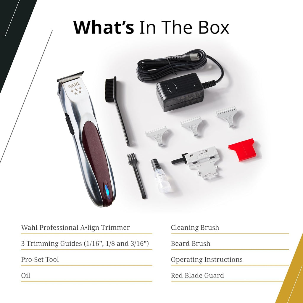 Wahl Professional 5 Star Align Trimmer - Cordless Narrow T-Blade with 180-Minute Run Time