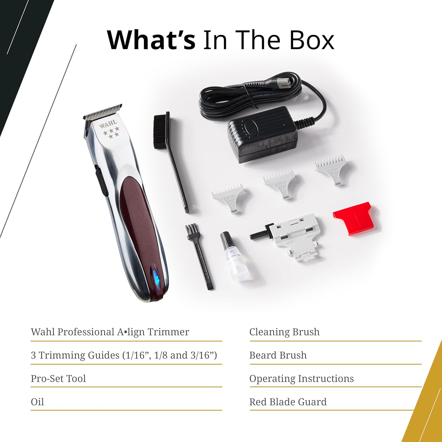 Wahl Professional 5 Star Align Trimmer - Cordless Narrow T-Blade with 180-Minute Run Time