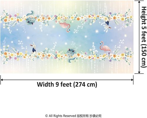 Cheerland Floral Tablecloth - 9x5 Ft Fabric for Tea Party & Spring Celebrations | Easter & Birthday Decor