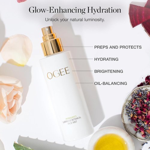 Ogee Rose Botanical Face Mist - Hydrating Organic Vegan Facial Spray, 90ml for Glowing Skin