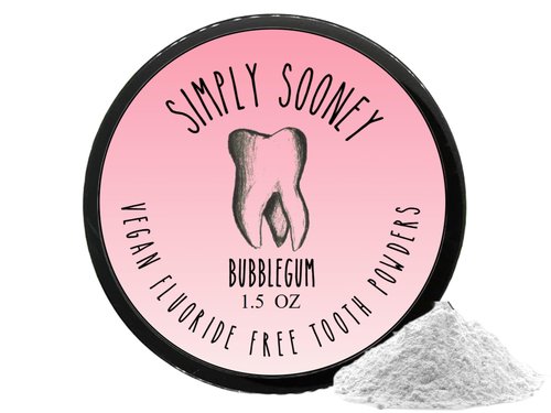 Simply Sooney Remineralizing Vegan Mineral Tooth Powder I Bubblegum Formula for Kids I Natural Whitening I Stronger Teeth 1.5oz (1.5 oz jar)