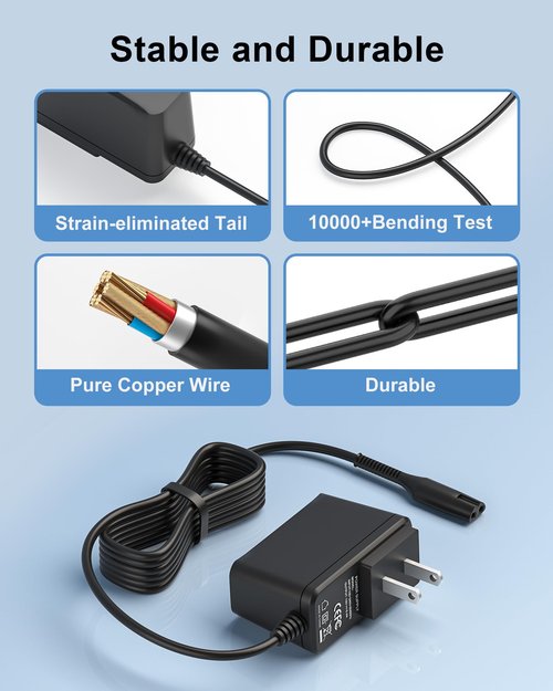 FGIEU 12V Shaver Charger for Braun Series 7 9 3 5 1 XT5 Electric Razor 3040s 340s 9385cc 370 720 760cc 790cc 720s-4 7865cc 9090cc 9330s 5018s 7020s 9095cc 3350cc-4 390cc for Braun Wall Charger