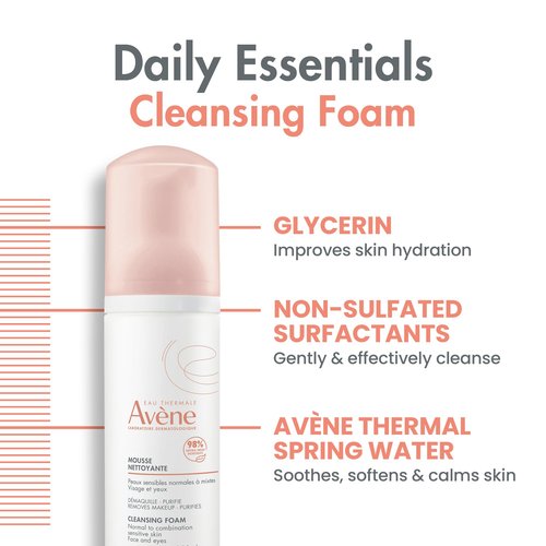 Avène Cleansing Foam Face Wash, Soap-free, Sensitive Skin
