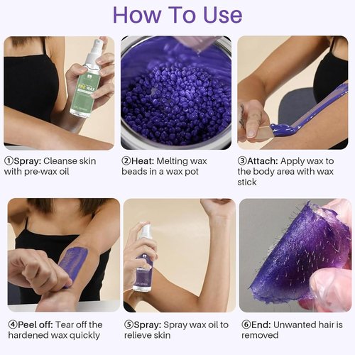 BLITZWAX Brazilian and Bikini Waxing Kit for Women, Hard Wax Warmer for Face, Legs and Body, At Home Hair Removal Kit, Beginner Friendly, Digital Fast Heating, 51 Wax Items