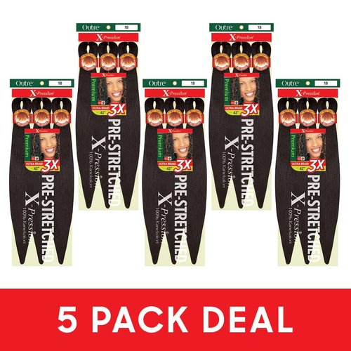 Outre X-Pression Braid Pre Stretched Braid 42" 3X (5 Pack, M27/30/613)