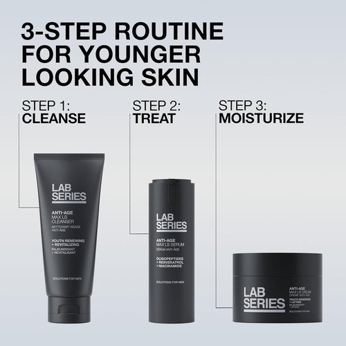 Lab Series Max LS Anti-Age Cleanser - Foaming Face Wash for Men - Detoxifies Skin, 3.4 fl oz